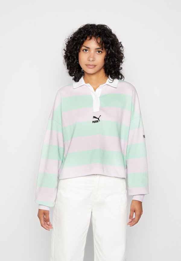 STRIPED LONGSLEEVE POLO - Sweatshirt - lavender fog