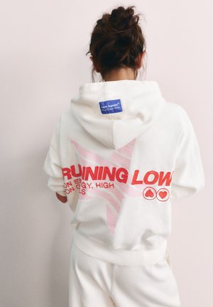 PULL&BEAR GRAPHIC - HOODIE - Hættetrøje - white