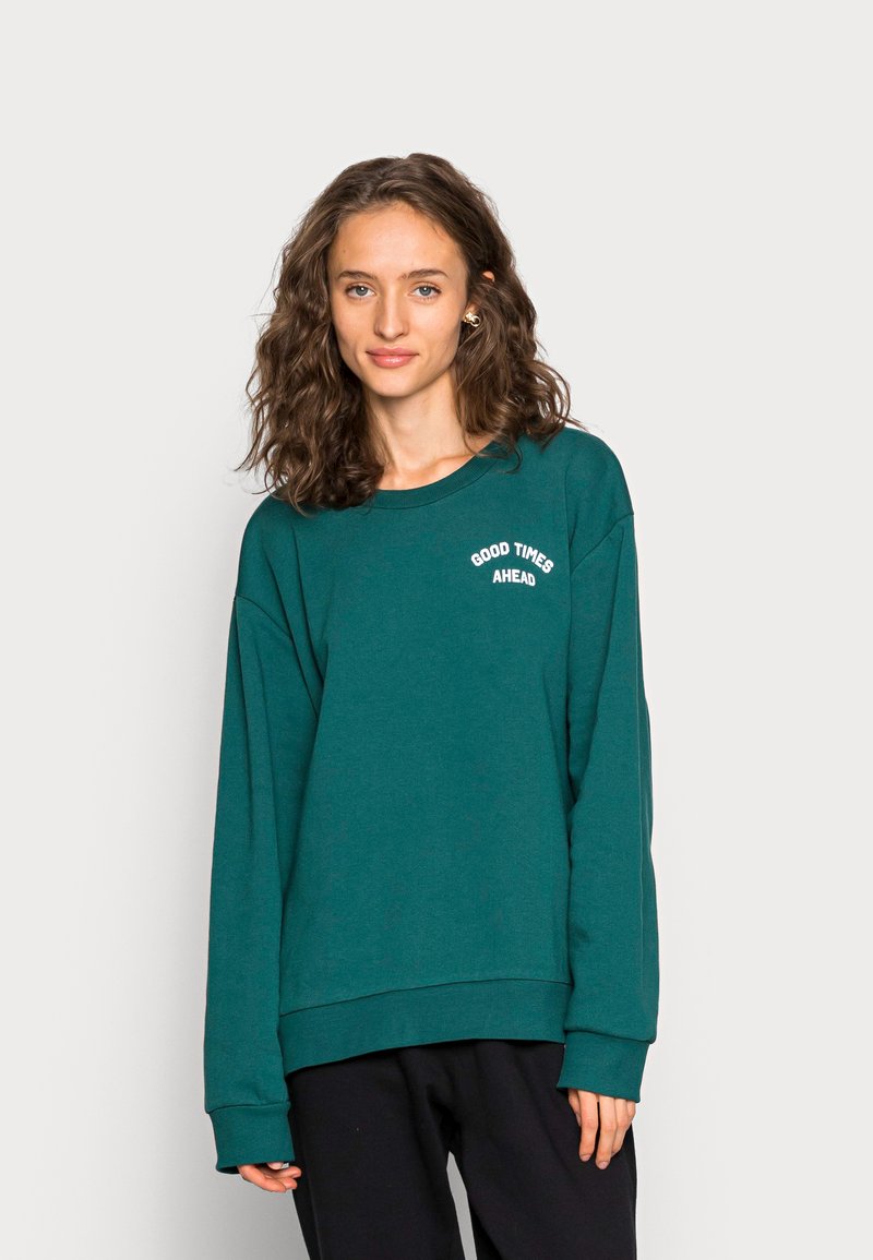 Even&Odd Oversized Printed Sweatshirt - Sweatshirt - dark green ...