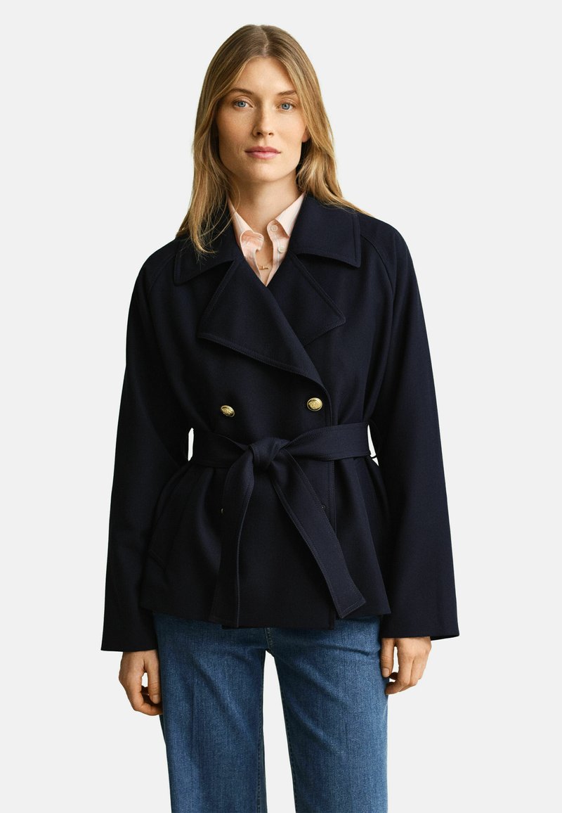 GANT SHORT TRENCH COAT - Lehká bunda - evening blue