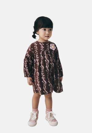 Next, LONG SLEEVE PRINTED DRESS - Vestito casual - chocolate brown flroal