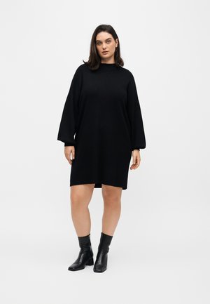 Vero Moda Curve, VMNANCY FUNNEL NECK DRESS - Рокля тип пуловер - black