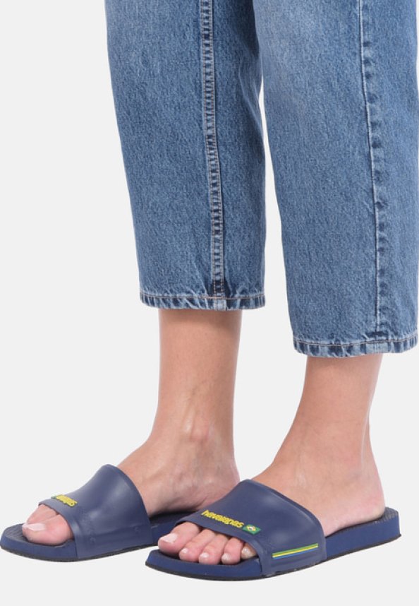 womens blue slides