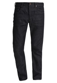 Tmavě modré džíny ze džínoviny s rovným střihem, světlým prošitím, zapínáním na knoflíky a tradičním designem s pěti kapsami.