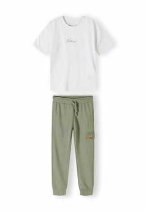 SHORT SLEEVE AND JOGGERS SET - Pantaloni sportivi - olive white
