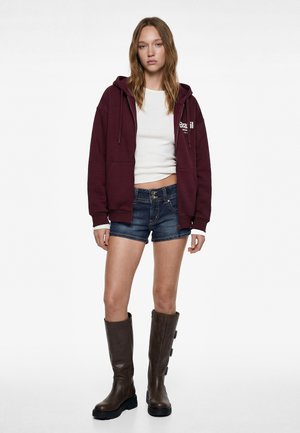 Sweater met rits - brown