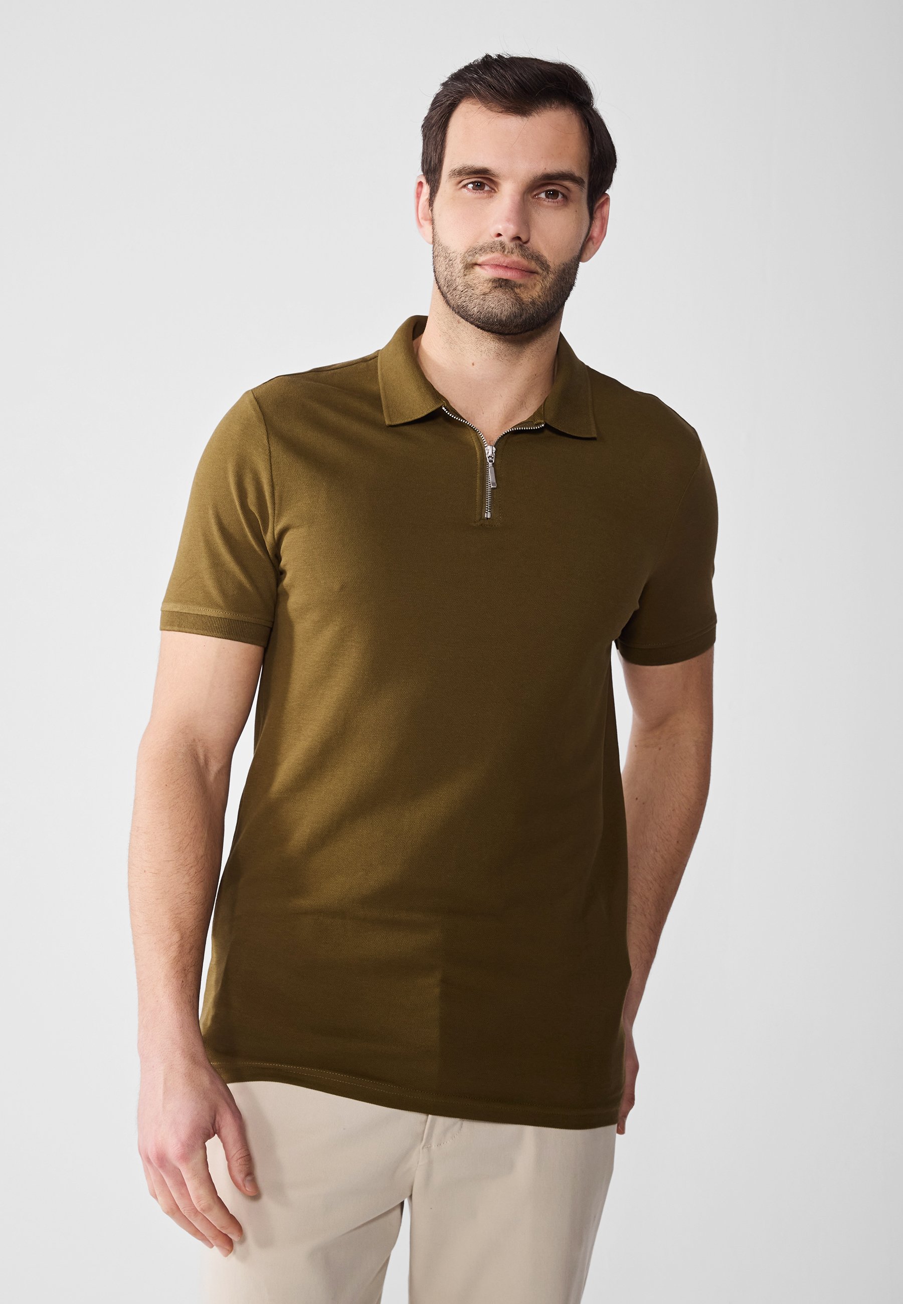 Pier One Polo shirt - dark olive/khaki - Zalando.co.uk