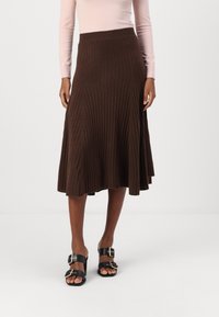 pure cashmere FLARED SKIRT - sukňa v tvare A - dry lotus