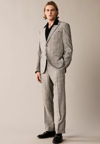 Next TAILORED REGULAR FIT LINEN CHECK - Anzughose - neutral