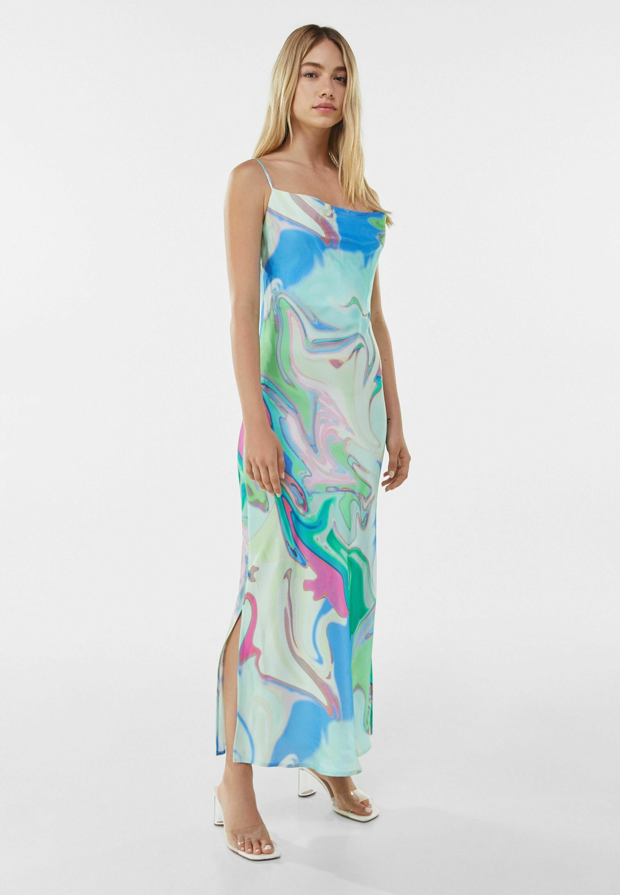 Bershka Vestito lungo - turquoise/turchese - Zalando