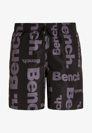 Μαύρα σορτς κολύμβησης με μεγάλο γκρι λογότυπο "Bench". Διαθέτουν ελαστική ζώνη με κορδόνι και μαλακό, ελαφρύ ύφασμα.