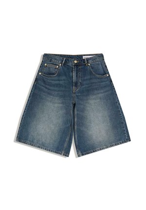 Bershka BAGGY  - BERMUDA JORTS   - Shorts di jeans - dark blue