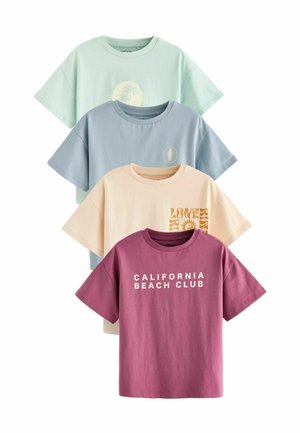4 PACK  - T-shirts print - purple green blue