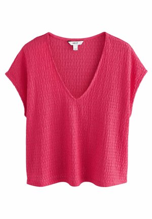REGULAR FIT SHORT SLEEVE V-NECK  - T-Shirt print - raspberry pink
