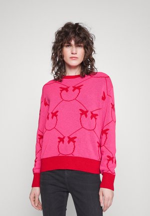 ABBEY ROAD MONOGRAM - Svetr - fuxia/rosso