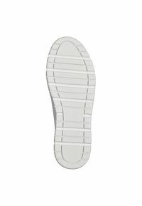 Sole di scarpa in gomma bianca con motivo di grip testurizzato e impronta visibile della taglia 37; presenta scanalature orizzontali e verticali per migliorare la trazione.