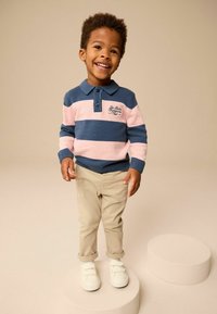 Next REGULAR FIT -  RUGBY  - Långärmad tröja - navy blue pink stripe