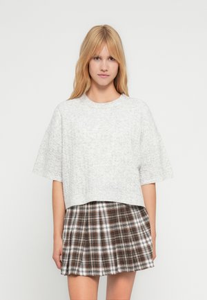 NMSMILLA CABLE - Camiseta básica - light grey melange