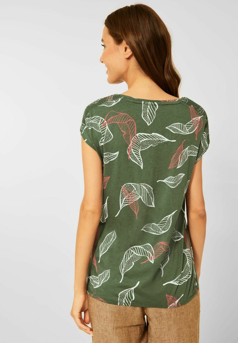 Damen T-Shirts | Cecil MIT SMOCK DETAIL T-Shirt print grün/oliv - TC40638 Damen T-Shirts | Cecil MIT SMOCK DETAIL T-Shirt print grün/oliv - TC40638