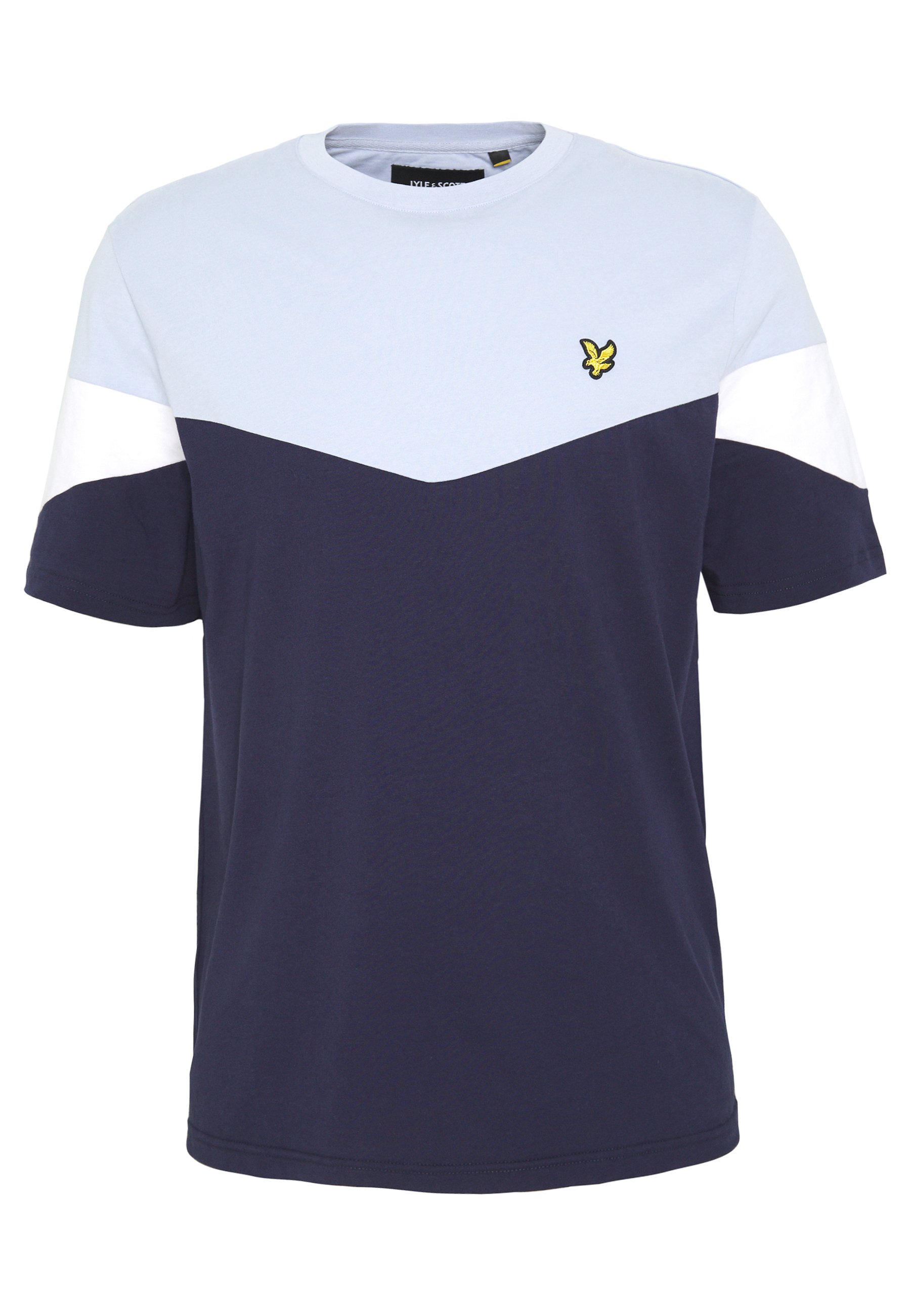 Lyle & Scott PANEL T shirts med print pool blue navy Lyle & Scott PANEL STRIPE - T-shirts med print - blue dust/navy