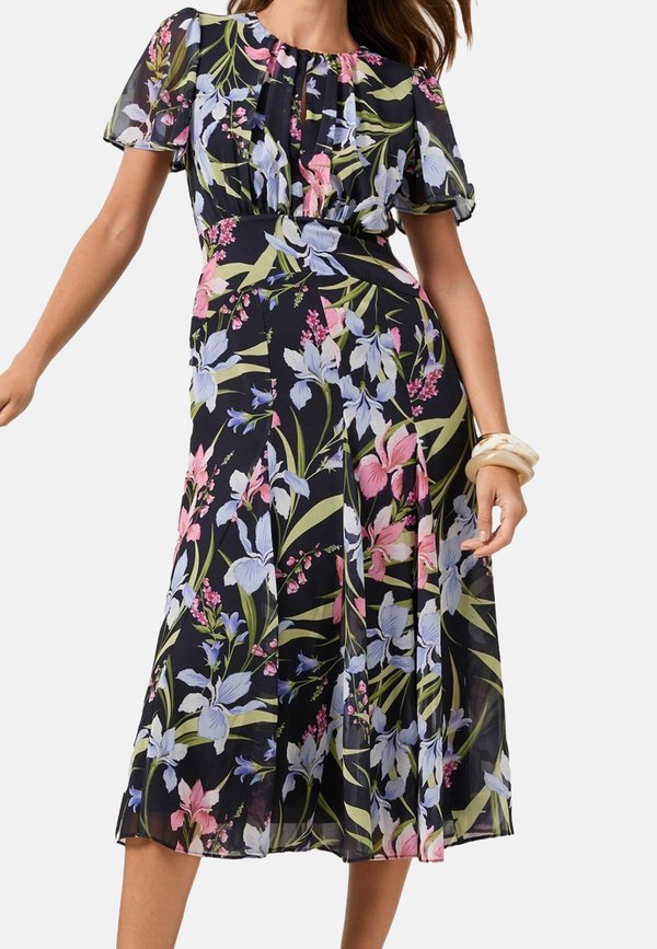 SLEEVE GATHERED WAIST MIDI - Freizeitkleid