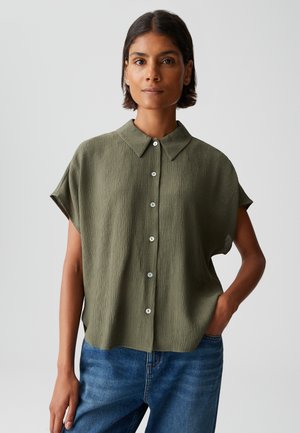 OPUS LOOSE FIT CRINKLE - Camicia - olive leaf