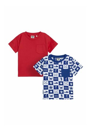 JoJo Maman Bébé REGULAR FIT - 2 PACK - Marškinėliai su spaudiniu - blue beach checkerboard