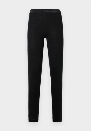 Leggings pretas feitas de um material suave e leve com um design ajustado. Apresentam uma cintura elástica larga com o logótipo da marca.