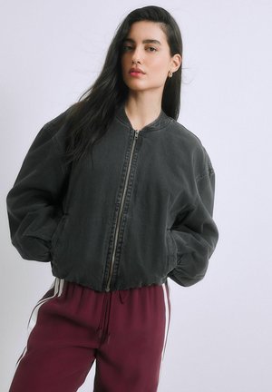 TALL FIT - DENIM ZIP THROUGH  - Jeansjacke - black