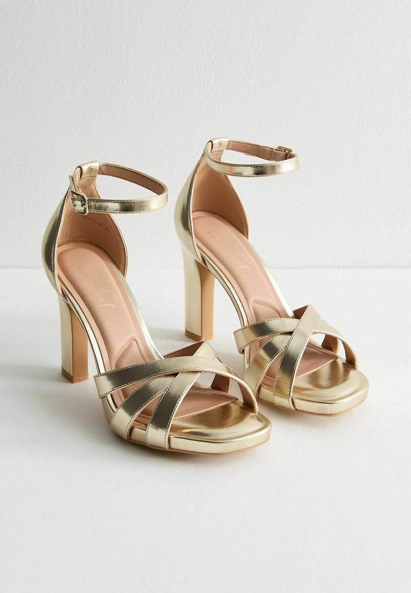Ladies Sandals New Look Gold Strappy Sandals New Look High Heeled