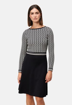 Gebreide jurk - black/cream