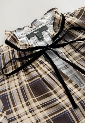 Next PETITE FIT LONG SLEEVE - Day dress - brown check