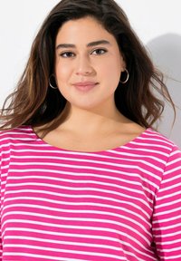Ulla Popken STRIPED 3/4 SLEEVE - Langarmshirt - pink