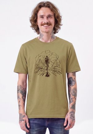 watapparel, BERGE UND MOUNTAINBIKE UNISEX - T-shirt print - faded olive
