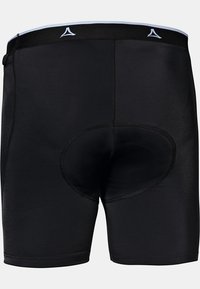 Culotes de ciclismo acolchados en negro con un diseño ajustado, que cuentan con una cinturilla elástica y costuras reforzadas. Tela suave y elástica.