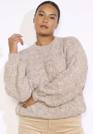 TEXTURED SOFT - Strickpullover - taupe