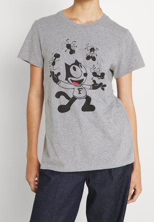 Printtipaita - mottled light grey