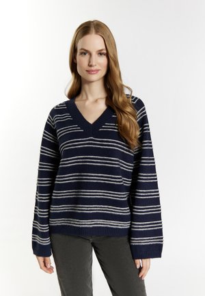 DreiMaster, Pullover - marine wollweiss