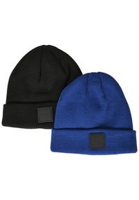 Urban Classics - 2PACK - Adīta cepure - black/royal blue Miniatūras attēls 1