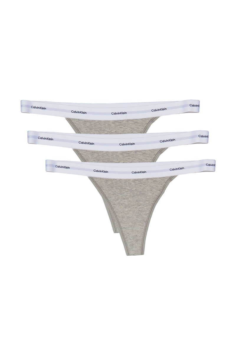 Calvin Klein Underwear THONG STRETCH 3 PACK - String - grey heather ...
