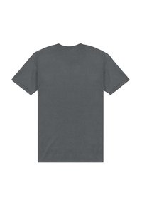 Grå kortærmet t-shirt lavet af blødt bomuld, med en klassisk rund hals og en ensfarvet, struktureret ryg uden grafik eller udsmykninger.
