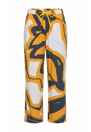 Angel of Style, TROUSERS, STRAIGHT, WIDE LEG, FLORAL PATTERN, ELASTIC WAISTBAND - Bukser - yellow