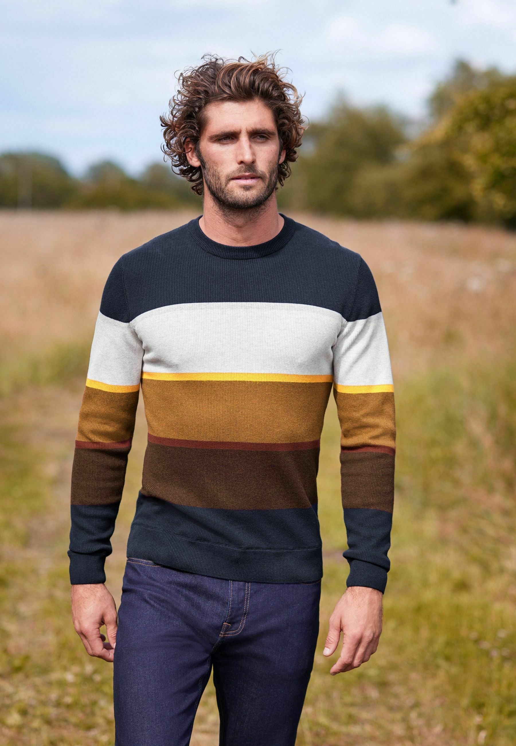 Next Jumper - navy blue block/multi 