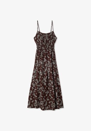 Terranova, CON SPALLINE SOTTILI E BALZE STAMPA CACHEMIRE - Vestito lungo - var cacao