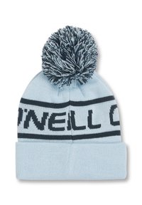 Berretto a maglia blu chiaro con un grande pompon scuro in cima, con una fascia navy con il testo "O'Neill" attorno al centro.