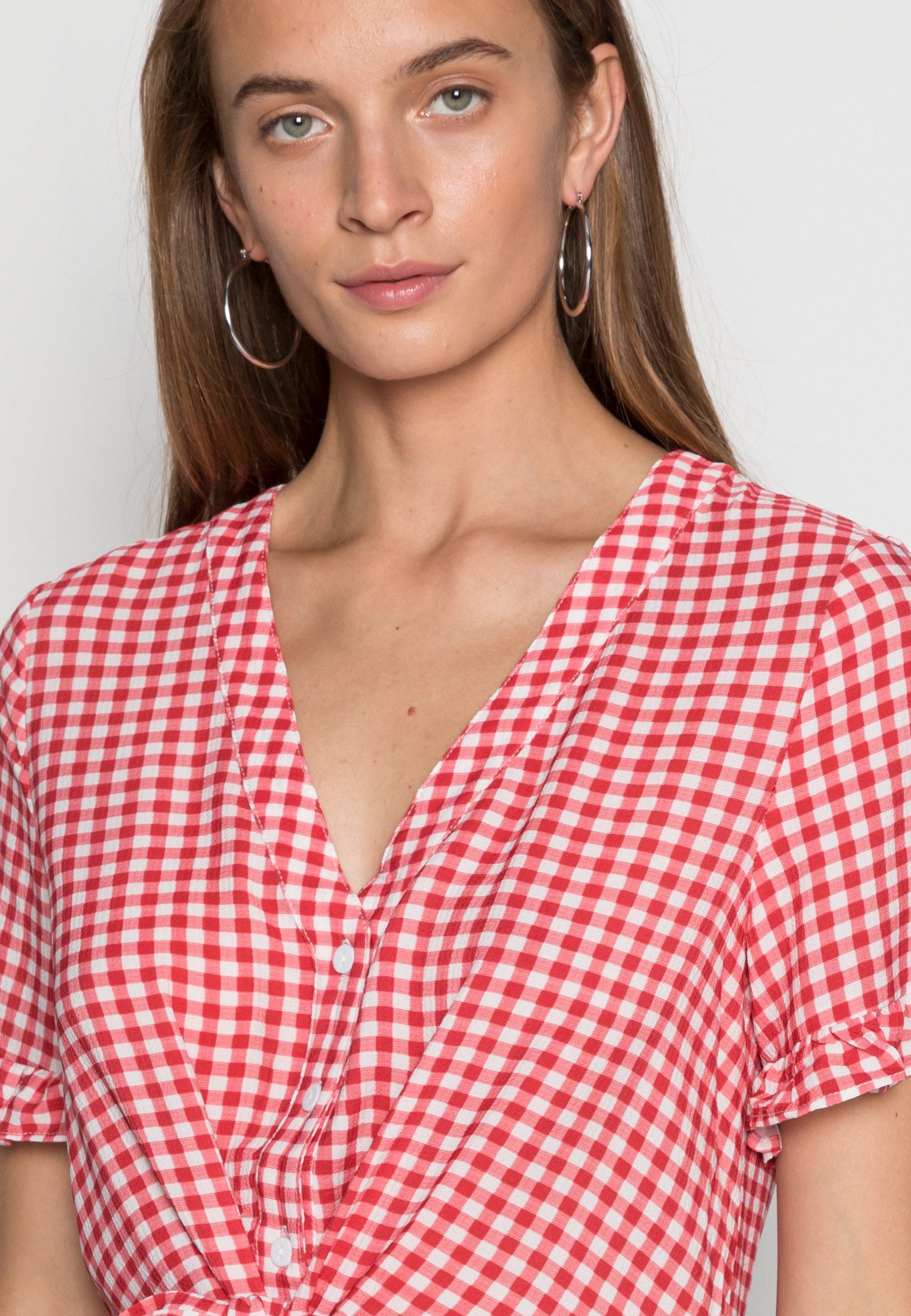 gingham overall dress
