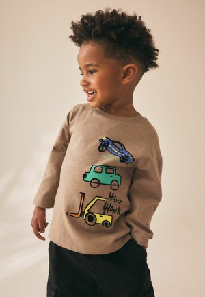 Next, REGULAR FIT - LONG SLEEVE BACK GRAPHIC T-SHIRT . - Long sleeved top - brown transport