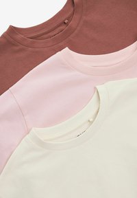 Next 3 PACK - T-Shirt basic - pink ecru brown