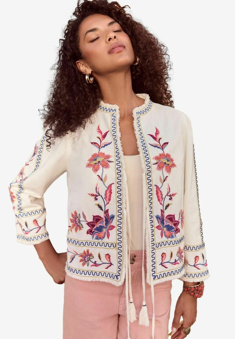 Love & Roses REGULAR FIT - FLORAL PATTERN EMBROIDERED  WITH A TOUCH  - Nyári dzseki - ecru