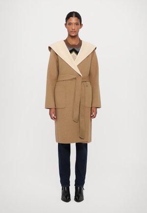 HOODED WRAP COAT - Klasičan kaput - bone